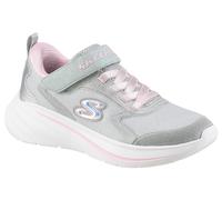 Skechers Mädchensneaker WAVE 92 Grau mit Glitzer und Klettverschluss Größe 29