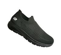 Sneaker Slipper Schlupfschuhe Stoffschuhe Komfort Slip-On Atmungsaktiv LW 8100 Schwarz (Schwarz, EU Schuhgrößensystem, Erwachsene, Herren, Numerisch, M, 43)