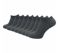 Sneaker Socken 100 % Baumwolle | Natürliches Material | Damen & Herren (8 Paar) - Dunkelgrau / 35 - 38