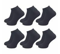 Sneaker Socken aus Baumwolle ohne drückende Zehennaht | Extra Weich | Herren (6 Paar) - Schwarz / 43 - 46