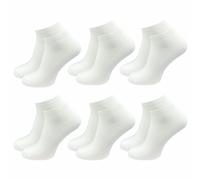 Sneaker Socken aus Baumwolle ohne drückende Zehennaht | Extra Weich | Herren (6 Paar) - Weiss / 43 - 46