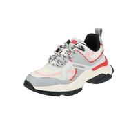Sneaker STEVE MADDEN "STEVE MADDEN Sneaker Lederimitat/Textil", Damen, Gr. 38, grau (grau, rot), Lederimitat, Textil, Schuhe Sneaker (39440408-38) grau, rot