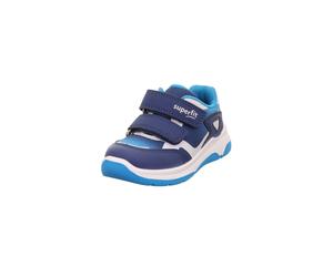 Sneaker SUPERFIT "COOPER WMS: mittel", Mädchen, Gr. 33, dunkelblau, türkis, Lederimitat, Textil, Schuhe Sneaker, Klettschuh, mit herausnehmbarer Einlage, Größenschablone zum Download (53512265-33) dun