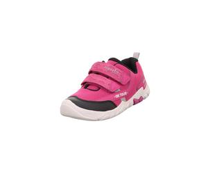 Sneaker SUPERFIT "TRACE WMS: mittel", Damen, Gr. 35, fuchsia, schwarz, Lederimitat, Textil, unifarben mit Farbeinsatz, Schuhe Sneaker, Klettschuh, mit herausnehmbarer Einlage, Größenschablone zum Down