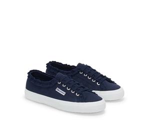 Sneaker SUPERGA "3750 JERSEY ROUCHES LEGGERA", Damen, Gr. 37, blau (blau navy), Textil, Schuhe Sneaker (36164558-37) blau navy