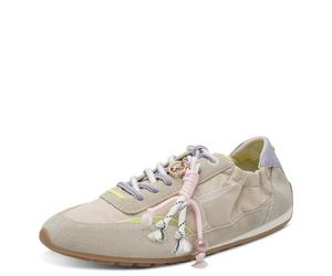 Sneaker TAMARIS, Damen, Gr. 36, beige, kombiniert, Leder, Lederimitat, kontrastfarbene Details, Schuhe Sneaker, Freizeitschuh, Halbschuh, Schnürer mit Zierperle und Anhänger (91441308-36) beige, kombi