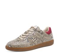 Sneaker TAMARIS, Damen, Gr. 37, beige snake, Lederimitat, Textil, Reptilienprägung, Schuhe Sneaker, Freizeitschuh, Halbschuh, Schnürschuh mit gepolstertem Schaftrand (41069912-37) beige snake