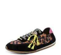 Sneaker TAMARIS, Damen, Gr. 37, leo kombiniert, Leder, kontrastfarbene Details, Schuhe Sneaker, Freizeitschuh, Halbschuh, Schnürer mit Zierperle und Anhänger (82518824-37) leo kombiniert