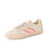 Sneaker TAMARIS, Damen, Gr. 37, natur kombiniert, Leder, Lederimitat, Textil, kontrastfarbene Details, Schuhe Sneaker, Freizeitschuh, Halbschuh, Schnürschuh im modischen Retro-Look (26212842-37) natur