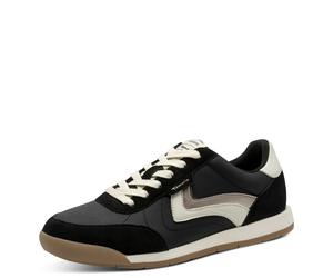 Sneaker TAMARIS, Damen, Gr. 37, schwarz, Leder, Lederimitat, Textil, unifarben mit Farbeinsätzen, Schuhe Sneaker, Freizeitschuh, Halbschuh, Schnürschuh, weich gepolsterter Schaftrand (62456812-37) sch