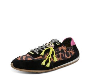 Sneaker TAMARIS, Damen, Gr. 38, leo kombiniert, Leder, kontrastfarbene Details, Schuhe Sneaker, Freizeitschuh, Halbschuh, Schnürer mit Zierperle und Anhänger (82518824-38) leo kombiniert