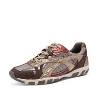 Sneaker TAMARIS, Damen, Gr. 40, beige kombiniert, Lederimitat, Textil, Mesh, kontrastfarbene Details, mehrfarbig, Schuhe Sneaker, Freizeitschuh, Schnürer, Halbschuh mit Kontrastbesatz (70176966-40) be