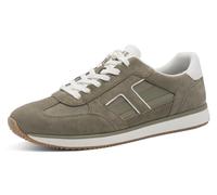 Sneaker TAMARIS, Herren, Gr. 42, oliv, Lederimitat, Textil, Veloursleder, unifarben mit Farbeinsatz, Schuhe Sneaker, Freizeitschuh, Schnürschuh mit Ortholite-Ausstattung, für Herren (98956122-42) oliv