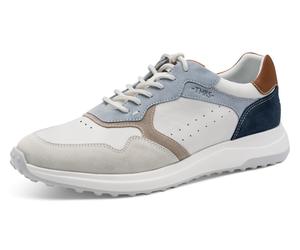 Sneaker TAMARIS, Herren, Gr. 42, weiß (weiß kombiniert), Leder, Textil, Schuhe Sneaker, Freizeitschuh, Halbschuh, Schnürschuh mit Lochmuster, für Herren (94426602-42) weiß kombiniert