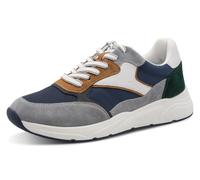 Sneaker TAMARIS, Herren, Gr. 43, navy kombiniert, Glattleder, Textil, Veloursleder, kontrastfarbene Details, Schuhe Sneaker, Freizeitschuh, Schnürschuh mit modischen Kontrastbesätzen, für Herren (9085