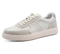 Sneaker TAMARIS, Herren, Gr. 46, weiß, denim, Leder, Veloursleder, Schuhe Sneaker, Freizeitschuh, Halbschuh, Schnürschuh mit dezenten Ziernähten (65007142-46) weiß, denim