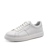 Sneaker TAMARIS, Herren, Gr. 46, weiß, Rindsleder, gepflegt, leicht glänzend, Schuhe Sneaker, Halbschuh, Freizeitschuh, Schnürschuh mit Label, für Herren (81297968-46) weiß