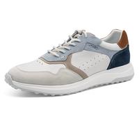 Sneaker TAMARIS, Herren, Gr. 46, weiß (weiß kombiniert), Leder, Textil, Schuhe Sneaker, Freizeitschuh, Halbschuh, Schnürschuh mit Lochmuster, für Herren (94426602-46) weiß kombiniert