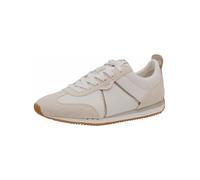 Sneaker TAMARIS "Tamaris Sneaker Leder/Synthetik", Damen, Gr. 37, weiß, gold, Leder, Synthetik, Schuhe Sneaker (58651506-37) weiß, gold