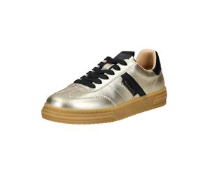 Sneaker TAMARIS "Tamaris Sneaker Leder/Synthetik", Damen, Gr. 38, gold (hellgold), Leder, Synthetik, Schuhe Sneaker (72037620-38) hellgold