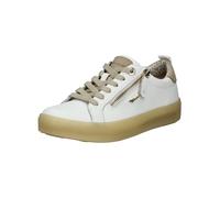 Sneaker TAMARIS "Tamaris Sneaker Leder/Textil", Damen, Gr. 38, weiß, beige, Leder, Textil, Schuhe Sneaker (78560631-38) weiß, beige