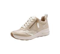 Tamaris COMFORT Damen Sneaker flach mit Schnürsenkeln mit Reißverschluss, Beige (Beige Glam), 38 EU