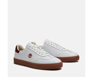 Sneaker TIMBERLAND "LISBON ESSENTIAL - LOW LACE SNEAKER", Herren, Gr. 43, weißfg w dkrot, Leder, Schuhe Sneaker (11615660-43) weißfg w dkrot