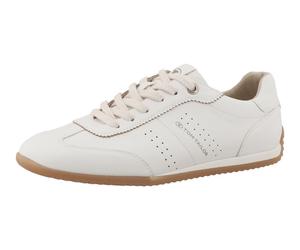 Sneaker TOM TAILOR "Cathrine", Damen, Gr. 38, weiß, Lederimitat, Schuhe Sneaker, Freizeitschuh, Halbschuh, Schnürschuh mit modischem Lochmuster (64005624-38) weiß