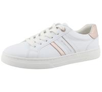 Sneaker TOM TAILOR, Damen, Gr. 38, weiß, rosegold, Lederimitat, leicht glänzend, kontrastfarbene Details, sportlich, Schuhe, Freizeitschuh, Halbschuh, Schnürschuh, Kontrastbesatz an der Ferse (5363624