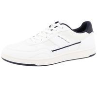 Sneaker TOM TAILOR, Herren, Gr. 46, blau (weiß, navy), Lederimitat, Textil, Schuhe Sneaker, Freizeitschuh, Halbschuh, Schnürschuh mit gepolstertem Schaftrand (41437919-46) weiß, navy