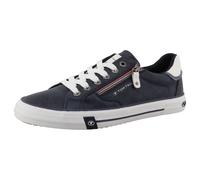 Sneaker TOM TAILOR, Herren, Gr. 46, navy, Lederimitat, Schuhe Sneaker, Freizeitschuh, Halbschuh, Schnürschuh mit Außen-Reißverschluss (26393805-46)