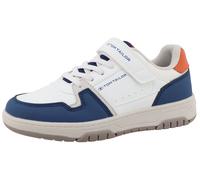 Sneaker TOM TAILOR "Winnie", Mädchen, Gr. 39, weiß kombiniert, Lederimitat, Schuhe Sneaker, Freizeitschuh, Halbschuh mit modischen Kontrastbesätzen (39430519-39) weiß kombiniert