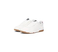 Sneaker TOMMY HILFIGER "BASKET CORE LITE LTH BLOCK", Herren, Gr. 44, weiß, rot, blau, Leder, Lederimitat, Textil, Schuhe Sneaker, Freizeitschuh, Halbschuh, Schnürschuh mit seitlicher Logoverzierung (1