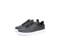 Sneaker TOMMY HILFIGER "BASKET CORE LITE LTH", Herren, Gr. 39, schwarz, Leder, Lederimitat, unifarben mit Farbeinsatz, Schuhe Sneaker, Freizeitschuh, Halbschuh, Schnürschuh mit Logo an der Schuhzuge (
