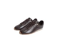 Sneaker TOMMY HILFIGER "BELLA SNEAKER LEATHER", Damen, Gr. 37, dunkelbraun, Nappaleder, Basic, Schuhe Sneaker, Freizeitschuh, Halbschuh, Schnürschuh im Retro-Look (79189426-37) dunkelbraun