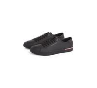 Sneaker TOMMY HILFIGER "CORE CORPORATE VULC LEATHER", Herren, Gr. 46, schwarz, Leder, Lederimitat, sportlich, Schuhe, Freizeitschuh, Halbschuh, Schnürer mit Logoschriftzug (71240439-46) schwarz