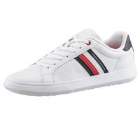 Tommy Hilfiger Herren Cupsole Sneaker Essential Leather Low Top, Weiß (White), 42
