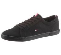 Sneaker TOMMY HILFIGER "H2285ARLOW 1D", Herren, Gr. 41, schwarz (schwarz, schwarz), Textil, unifarben, Schuhe Sneaker, Freizeitschuh, Halbschuh, Schnürer mit seitlicher Flaggen-Stickerei (68092304-41)