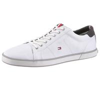 Sneaker TOMMY HILFIGER "H2285ARLOW 1D", Herren, Gr. 47, schwarz-weiß (weiß, schwarz), Textil, Schuhe Sneaker, Freizeitschuh, Halbschuh, Schnürer mit seitlicher Flaggen-Stickerei (27391813-47) weiß, sc