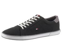 Sneaker TOMMY HILFIGER "H2285ARLOW 1D", Herren, Gr. 48, schwarz (schwarz, grau), Textil, Schuhe Sneaker, Freizeitschuh, Halbschuh, Schnürer mit seitlicher Flaggen-Stickerei (15451612-48) schwarz, grau