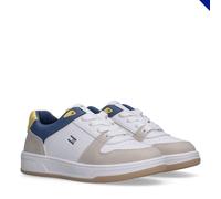 Sneaker TOMMY HILFIGER, Herren, Gr. 37, beige, bunt, Lederimitat, Textil, Schuhe Sneaker, Basket Sneaker, Halbschuh, Schnürschuh im Retro Look (93235564-37) beige, bunt