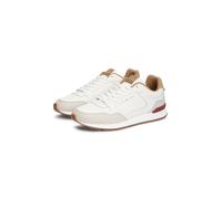 Sneaker TOMMY HILFIGER "LIGHT EVA RUNNER LEATHER", Herren, Gr. 41, beige (ivory, rose), Leder, Lederimitat, kontrastfarbene Details, Schuhe Sneaker, Schnürer, Halbschuh, Freizeitschuh mit Logoschriftz