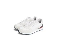 Sneaker TOMMY HILFIGER "LIGHT EVA RUNNER SEASONAL MESH", Herren, Gr. 42, weiß, blau, rot, Leder, Lederimitat, Textil, Veloursleder, Schuhe Sneaker, Freizeitschuh, Halbschuh, Schnürschuh mit Kontrastbe