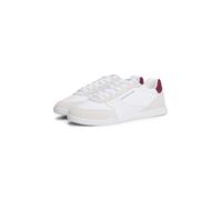 Sneaker TOMMY HILFIGER "LOPRO CUP MIX", Herren, Gr. 41, weiß, Leder, Lederimitat, Textil, Schuhe Sneaker, Freizeitschuh, Halbschuh, Schnürschuh, Kontrastbesatz an der Ferse (48726100-41) weiß