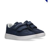 Sneaker TOMMY HILFIGER, Mädchen, Gr. 27, blau, Lederimitat, Schuhe Sneaker, Freizeitschuh, Halbschuh, Klettschuh im Retro Look (16184837-27) blau