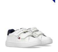 Sneaker TOMMY HILFIGER, Mädchen, Gr. 27, weiß (weiß, blau), Synthetik, Schuhe Sneaker, Klettschuh, Freizeitschuh mit Logoverzierung (46679564-27) weiß, blau