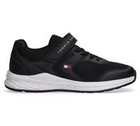 Sneaker TOMMY HILFIGER, Mädchen, Gr. 34, schwarz, Lederimitat, Textil, Schuhe Sneaker, Sportschuh, Schlupfschuh, Freizeitschuh mit Elastic Laces (37343138-34) schwarz