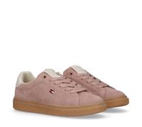 Sneaker TOMMY HILFIGER, Mädchen, Gr. 38, beige, weiß, Leder, Textil, Schuhe Sneaker, Retro Sneaker, Schnürschuh, Halbschuh, Freizeitschuh mit Logo (28821815-38)