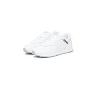 Sneaker TOMMY HILFIGER "MAXLITE 1A", Herren, Gr. 42, weiß, Leder, Schuhe Sneaker, Freizeitschuh, Halbschuh, Schnürschuh, Streifen in Tommy Farben (24376639-42) weiß