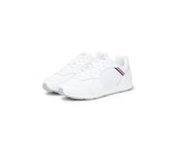 Sneaker TOMMY HILFIGER "MAXLITE 1A", Herren, Gr. 45, weiß, Leder, Schuhe Sneaker, Freizeitschuh, Halbschuh, Schnürschuh, Streifen in Tommy Farben (24376639-45) weiß